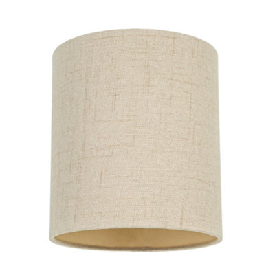 Happy Homewares Contemporary And Sleek Taupe Linen Fabric 6 Cylindrical Lamp Shade 60W Maximum White/Cream/Light
