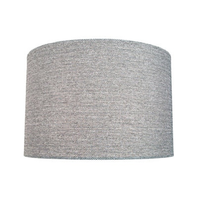 Happy Homewares Light/Grey Modern And Sleek Width Light Grey Linen Fabric Drum Lamp Shade 60W Maximum 25Cm