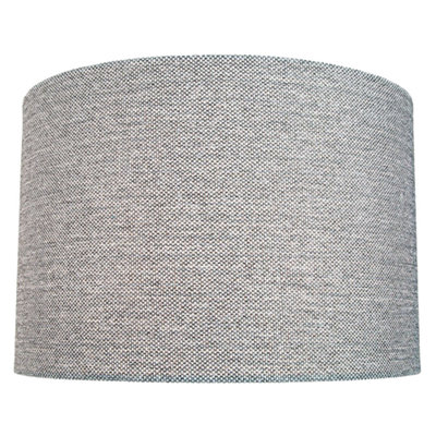 Happy Homewares Modern And Sleek 35Cm Width Light Grey Linen Fabric Drum Lamp Shade 60W Maximum from B&Q