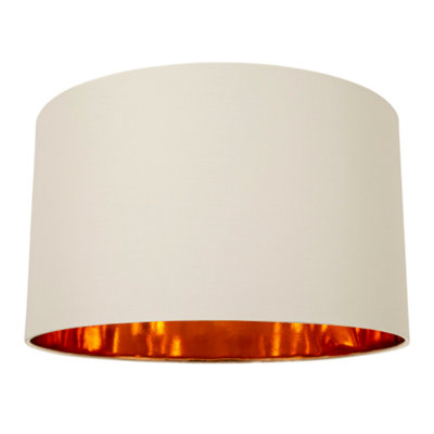 Happy Homewares Contemporary Cotton 20 Floor/Pendant Lamp Shade With Shiny Copper Inner Cream