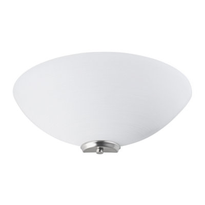 Happy Homewares Traditional Satin Nickel Flush Wall Uplighter With Opal Swirl Glass Diffuser from B&Q