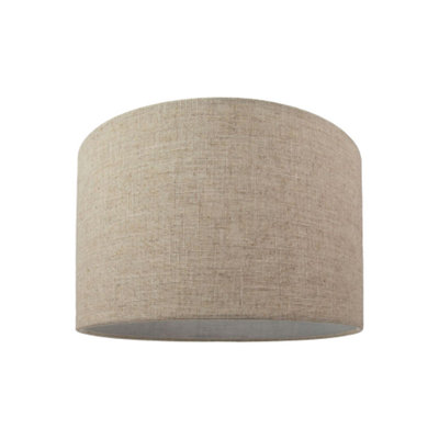 Happy Homewares Contemporary And Stylish Natural Linen 10 Lamp Shade In Oatmeal - 30Cm Diameter Light