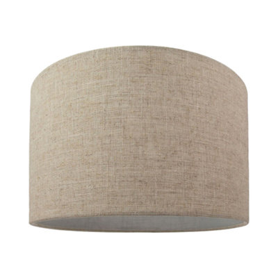 Happy Homewares Contemporary And Stylish Natural Linen 14 Lamp Shade In Oatmeal - 35Cm Diameter Light