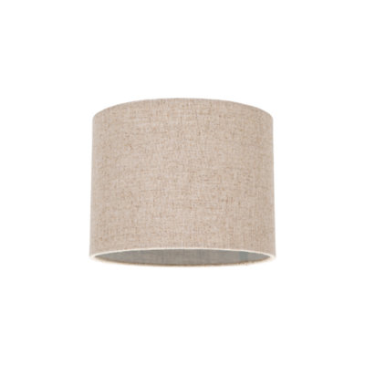 Happy Homewares Contemporary And Stylish Natural Linen 8 Lamp Shade In Oatmeal - 20Cm Diameter Light