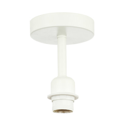 Happy Homewares Traditional Matt Ceiling Fitting For Industrial Style Bulbs White/Light