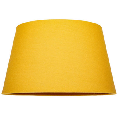 Happy Homewares Traditional 14 Inch Ochre Mustard Linen Drum Table/pendant Lampshade 60W Maximum from B&Q
