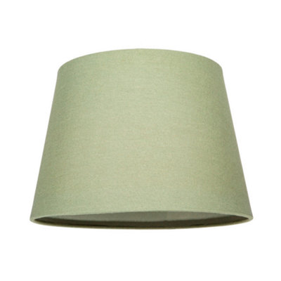 Happy Homewares Traditional 8 Inch Olive Linen Drum Table/Pendant Lamp Shade 40W Maximum Green