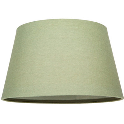 Happy Homewares Traditional 14 Inch Olive Linen Drum Table/Pendant Lampshade 60W Maximum Green