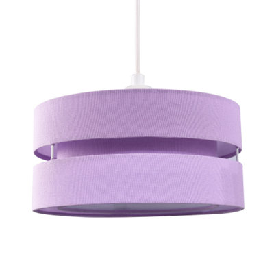 Happy Homewares Lilac/Light Contemporary Quality Linen Fabric Triple Tier Ceiling Pendant Shade 13Cm