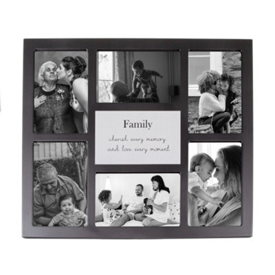 Happy Homewares Modern Black Multi Collage Picture Frame With Family Wording And Cute Phrase from B&Q