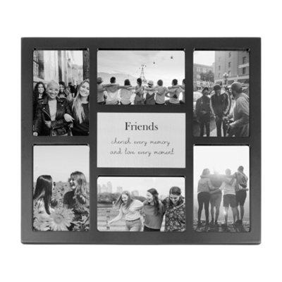 Happy Homewares Modern Black Multi Collage Picture Friends With Family Wording And Cute Phrase from B&Q