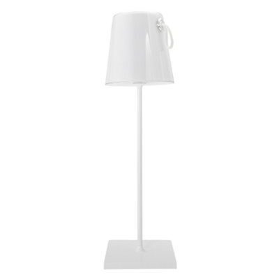 Happy Homewares Tall Modern White Led Colour Changing Rechargeable Touch Table Lamp from B&Q