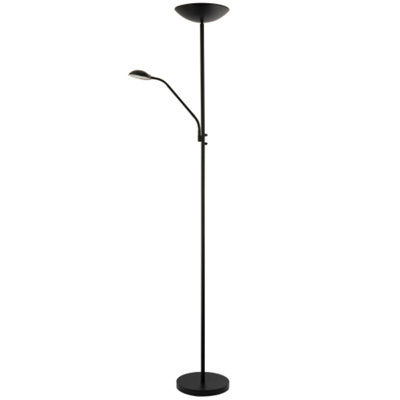 Happy Homewares Black Modern Led Mother And Child Floor Lamp In Matte With Memory Dimmer Buttons 180Cm - B&Q