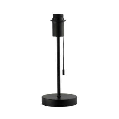 Happy Homewares Traditional And Classic Table Lamp Base In Matte With Pull Cord Switch Black