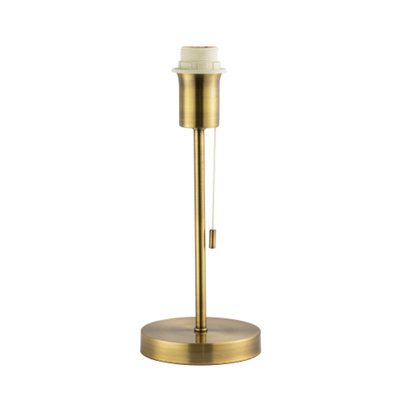Happy Homewares Traditional And Classic Table Lamp Base In Antique Brass With Pull Cord Switch - Image 5