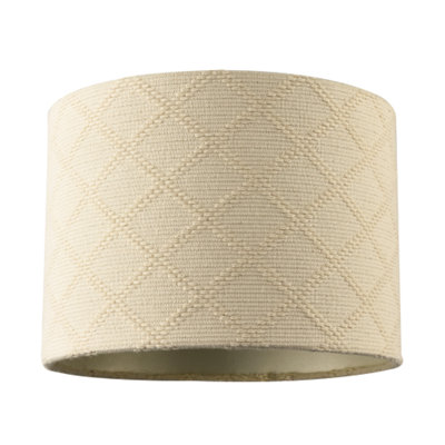 Happy Homewares Shabby Chic Lamp Shade In Textured Jacquard Cotton Fabric Cream