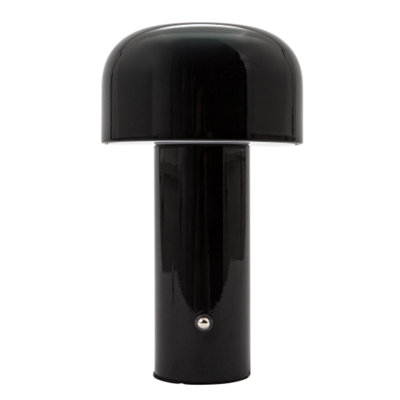 Happy Homewares Gloss Black Modern Mushroom Style Rechargeable Led Touch Dimmable Table Lamp from B&Q