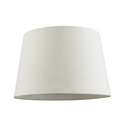 Happy Homewares Contemporary Off- Linen Fabric Drum Lampshade With Cotton Inner White