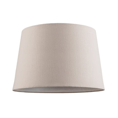 Happy Homewares Contemporary Taupe Linen Fabric Drum Lampshade With Cotton Inner Light