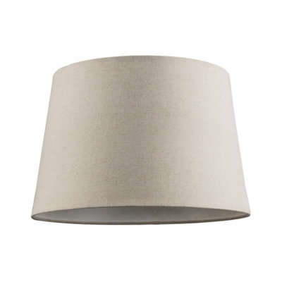 Happy Homewares Designer Taupe Naturally Textured Linen Lamp Shade In Drum Shape Beige