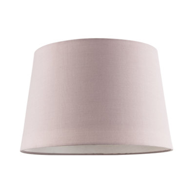 Happy Homewares Blush Pink Cotton Fabric 12Inch Drum Lampshade With White Cotton Inner from B&Q