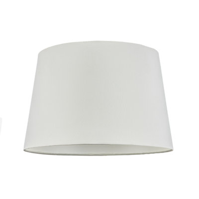 Happy Homewares White Cotton Fabric 12Inch Drum Lampshade With Cotton Inner 20Cm