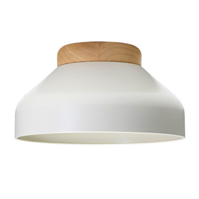 Happy Homewares Light/Grey Contemporary Scandinavian Designed Semi Flush Ceiling In Muted Dove 18Cm