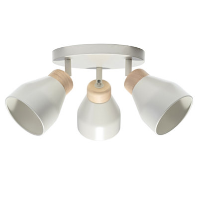 Happy Homewares Contemporary Scandinavian Designed Triple Spot Ceiling Light In Muted Dove Grey from B&Q