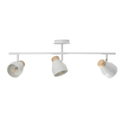 Happy Homewares Contemporary Scandinavian Style Triple Bar Spot Ceiling In Muted Dove Light/Grey