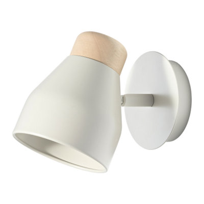 Happy Homewares Contemporary Scandinavian Designed Wall Light Fitting In Pastel Muted Dove Grey from B&Q