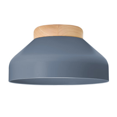 Happy Homewares Light/Grey Contemporary Scandinavian Designed Semi Flush Ceiling In Charcoal 18Cm