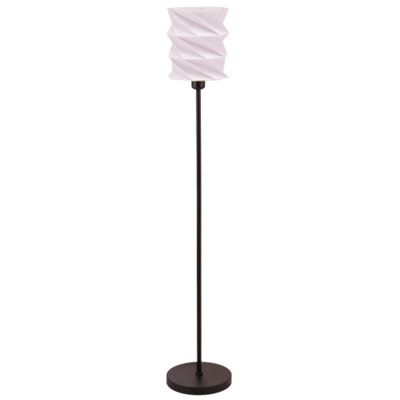 Happy Homewares Modern Unique Matte Floor Lamp With Foldable Geometric Shade Black/White