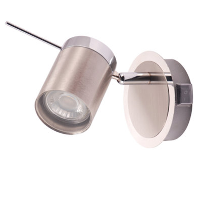 Happy Homewares Modern Designer Chrome And Satin Nickel Spot Ip44 Bathroom Wall Fitting Light