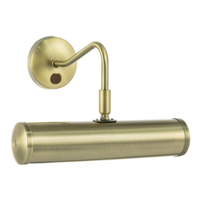 Happy Homewares Light Classic Traditional Picture Wall In Antique Brass With Switch Button 14Cm