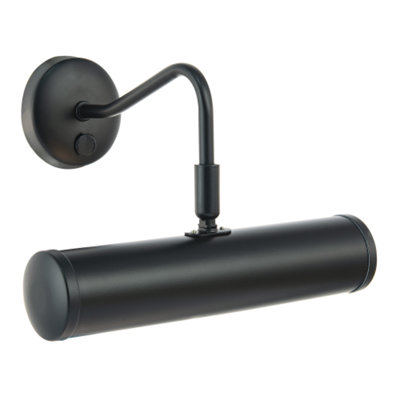 Happy Homewares Light/Black Classic Traditional Picture Wall Fitting In Matte With Switch Button 14Cm