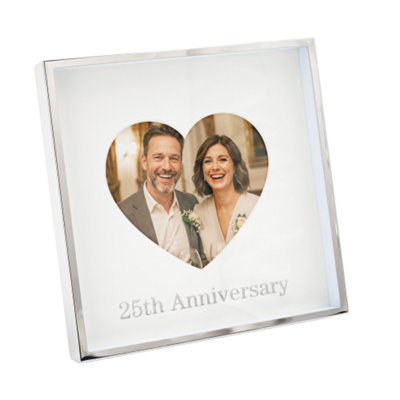 Happy Homewares 25Th Anniversary 4X4 Nickel Heart Frame With Silver Foil from B&Q