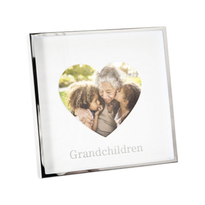 Happy Homewares Nickel Grandchildren 4X4 Heart Frame With Silver Foil from B&Q