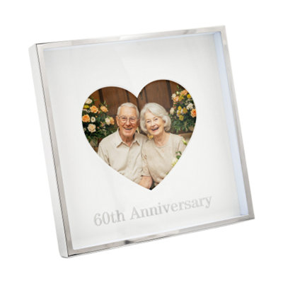 Happy Homewares 60Th Anniversary 4X4 Nickel Heart Frame With Silver Foil from B&Q