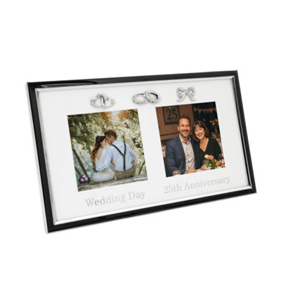 Happy Homewares 25Th Anniversary & Wedding Frame With Silver & Black Icons from B&Q