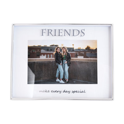 Happy Homewares Contemporary Plated Friends 4X6 Picture Frame For Wall Or Table Silver