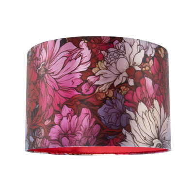 Happy Homewares Classic Red Lilac And Pink Chrysanthemum Japanese Style Lamp Shade