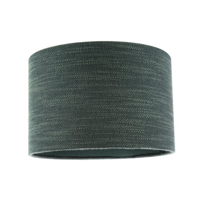 Happy Homewares Designer Bobbled And Textured Linen Lamp Shade In Emerald Dark/Green