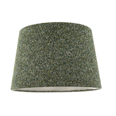 Happy Homewares Forest And Sage Textured Wool Fabric Lamp Shade With Inner Green/Cream