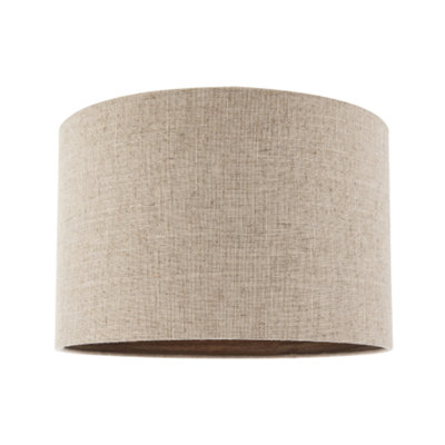 B&Q -  Vintage Natural Linen Lamp Shade In Oatmeal With Wood Effect Inner