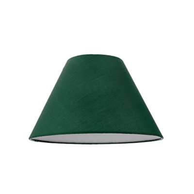 Happy Homewares Traditional 8 Inch Forest Cotton Fabric Coolie Lamp Shade Green