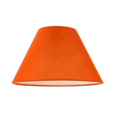 Happy Homewares 10 Inch Vivid Cotton Coolie Shade For Table Lamp Or Pendant Orange
