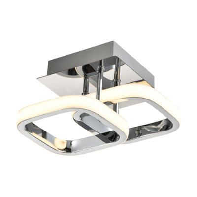 B&Q -  Contemporary Compact Double Head Led Chrome Ceiling Light Fitting