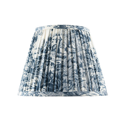 Happy Homewares Traditional Floral Tapered Lamp Shade In Navy Midnight And Blue/White