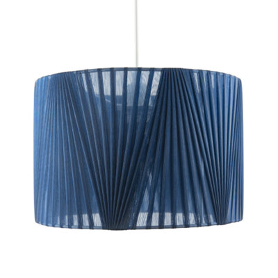 Happy Homewares Blue Modern Midnight Voile Fabric Organza Tapered Pendant Lamp Shade 20Cm