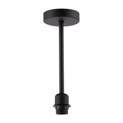 Happy Homewares Classic Matte Ceiling Fixture To Showcase Lamp Shades Black/Light